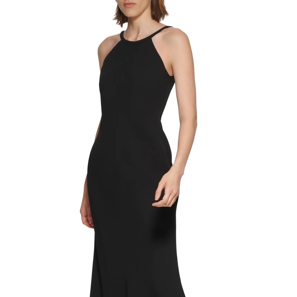 Calvin Klein high neck black gown. Size 12. NWT